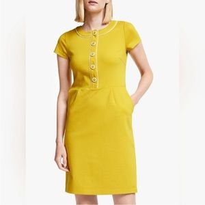 Boden Gracie Retro Ponte Knit Dress Mustard Yellow Plus Size 16